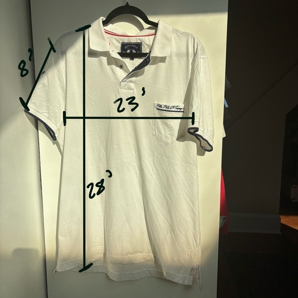 Men's White Polo Shirt - Picture 2 of 9